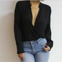 Women’s Long Sleeve Loose Chiffon Blouse Ladies Womens Deep V Neck Casual Office Shirts Tops Sexy Fashion Casual Blouse New 2019