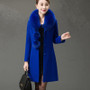 2019 autumn winter women new fashion large fur collar long single-breasted woolen cashmere coat lady large size laced wool coat