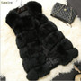 Warm Faux Fur Fox Vest Women Winter Casual Artifical Fur Warm Coat Super X-Long Waistcoat Female Faux Furs Wholesale