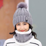 Brand Winter knitted Beanies Hats Women Thick Warm Beanie Skullies Hat Female knit Letter Bonnet Beanie Caps Outdoor Riding Sets