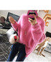 korean sweater Cashmere  Women Pink Fashion Winter Mohair Wool  Plush ladies Blue Sweaters Temperament Water Velvet Thick Pullover Blouse Chunky Knitted