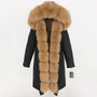 OFTBUY Waterproof Real Fur Coat X-long Parka Winter Jacket Women Natural Fox Fur Collar Hood Thick Warm Outerwear Detachable New