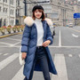 QIHUANG Fashion Fur Collar Hooded Winter Thick Women's Down Coat Warm Slim Female Long Down Jacket 2019 Winter Women Coat