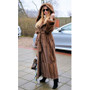 FURSARCAR 2018 Luxury New Real Mink Fur Coat Women Fashion Natural Genuine Mink Fur Female Coat 120 cm Long Mink Fur Jacket