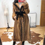 FURSARCAR 2018 Luxury New Real Mink Fur Coat Women Fashion Natural Genuine Mink Fur Female Coat 120 cm Long Mink Fur Jacket