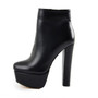 Onlymaker Women's round heels Super High Heel Platform ankel boots Block Chunky Heels Wedding Party Shoes Large Size US5~US15