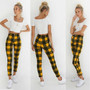 Fashion Women New Spring Summer Casual Pencil Long Pants High Waist Zip-up Plaid Slimmer Trousers Sweatpants Striped Bottoms