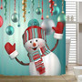 Merry Christmas Bathroom set Snowman Santa Father Bell Elk Pattern Waterproof Shower Curtain Toilet Cover Mat Non Slip Rug