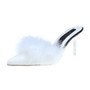 Hot Sale 2019 Personality Slippers Women Sexy Women's Shoes Slip On Sandals High Heel Fur Slides Fashion Spring Ladies Slippers