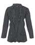 2018 Spring Slim Fit Women Formal Jackets Office Work Open Front Notched Ladies Blazer Coat Hot Sale Fashion Stripe Black White