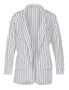 2018 Spring Slim Fit Women Formal Jackets Office Work Open Front Notched Ladies Blazer Coat Hot Sale Fashion Stripe Black White