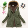 Women Jacket zipper Winter Warm Hooded Coat Long Slim Faux Fur Parka ladies Overcoat