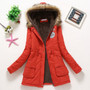 Women Jacket zipper Winter Warm Hooded Coat Long Slim Faux Fur Parka ladies Overcoat