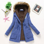 Women Jacket zipper Winter Warm Hooded Coat Long Slim Faux Fur Parka ladies Overcoat