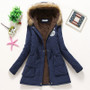 Women Jacket zipper Winter Warm Hooded Coat Long Slim Faux Fur Parka ladies Overcoat