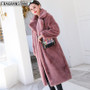 Winter Women High Quality Faux Rabbit Fur Coat Luxury Long Fur Coat Loose Lapel OverCoat Thick Warm Plus Size Female Plush Coats