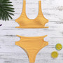 Women's sexy Solid Color Bikini Sexy Split Swimsuit two pieces summer Bathing Suit Brazilian Swimwear stroje k pielowe damskie