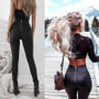 2018 Top Fashion Women Leather Zipper Harem Pants Women Black Casual High Waist Pants SkinnyTrousers Pantalon Femme Pencil Pants