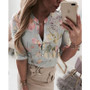 Women Long Half Sleeve Loose Shirts Shirt OL Clothes Plain Casual Button Blouse Office Lady Summer Chiffon Shirts