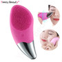 Ultrasonic Electric Silicone Facial Cleansing Brush Massager Anion Imported Vibration Massage Wrinkle Blackhead Remove Face Care