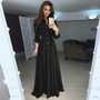 Long Sleeve Dress Solid Beach Vintage Maxi Dresses Boho Casual V Neck Belt Lace Up Tunic Button Casual Plus Size Dress