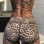 Women Yoga Shorts Leopard Print Push Up Hip Athletic Fitness Yoga Stretch Short Hot