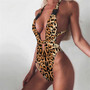 Sexy One Piece Women Swimsuit Bathing Suit Bandage Leopard Beach Swim Wear Swimwear Swimming Suit For Women Bikini Badpak 2019