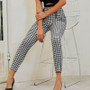 Summer Sexy Black and white high waist plaid slim pants trousers for women 2019 Autumn women Fashion high waist casual pants