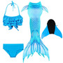 2019 New Blue Children Mermaid Swimwear Girls Colorful Bikini Children Split Kids Swimsuit Mermaid Tail with Monofin Fin