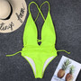 Bikini 2019 Swimming Suit For Women  Bathing Suit One-piece Swimsuit Sexy Pure Deep V Backless Swimwear Maillot De Bain Femme