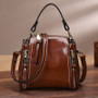 Chu JJ Women's Genuine Leather Handbags Vintage Multifunction Shoulder CrossBody Bags Ladies Messenger Bag Women Bags