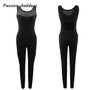 Sexy Lady Jumpsuit Sleeveless Backless Overall Women Patchwork Fitness Bodysuit Elastic Rompers Jogger Dancing Overalls Playsuit