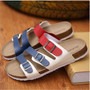 Fashion New Summer Cork Sandals Casual Men Mixed Color Flip Flops Shoes Zapatos Hombre Sandalias Plus Size 35-46 white black red