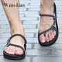 Sandals Men Sandalias Hombre Gladiator Sandals for Male Summer Roman Beach Shoes Flip Flops Slip on Flats Slippers Slides