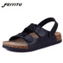 FeiYiTu Cork New Summer style Fashion Men Flats Slippers unisex Beach Shoes Man Sandals Black white brown Flip flops size 35-43