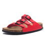 FeiYiTu Men Shoes Beach Cork Sandals Non-slip Shoes Men Sandals Three Button in Summer Cork Beach Sandals Slides Plus Size 35-43
