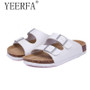 YIERFA Men Sandals 2019 Fashion Men Slipper Summer Beach Shoes Lover Shoes Open Toe Slides Cork Slippers Plus Size 35-43