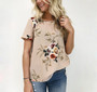 INDJXND New Arrival Summer Blouse Women Tops Floral Print Shirts Elegant Casual Short Sleeve  Boho Beach Loose Blusas Femininas