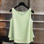 2019 Fashion Brand Women's blouse Summer sleeveless Chiffon shirt Solid  V-neck Casual blouse Plus Size 4XL Loose Female Top