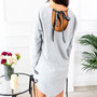 AvoDovA 2019 Spring Summer New Casual Loose Dress Women Long Sleeve Dresses Sexy Backless O Neck Bow Female Fashion Clothing