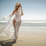 2019 New Sexy Dress Women Chiffon Kimono Beach Cardigan Lace Side Sexy Elegant Long Dress Beach Dress