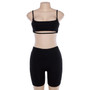 Flymokoii Girls Sexy Steetwear Seamless Crop Tops and Shorts Set Casual Women Two Piece Outfits Bodycon Summer Playsuit