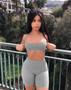 Flymokoii Girls Sexy Steetwear Seamless Crop Tops and Shorts Set Casual Women Two Piece Outfits Bodycon Summer Playsuit