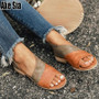 Vintage British Style Multicolor Fashion Female Women Lady Girl Casual Peep Toe Sandals Low Square Heels Ankle Sandal Shoes A437