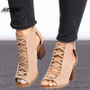 2019 Fashion Women Sandals Summer New Hot Female Fish Mouth Exposed Toe High-Heeled Sandals Romanesque Ladies Shoes