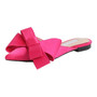 2019 spring and summer women's shoes Korean silk satin Pointed bow tie slippers Baotou flat heel sets semi slippers