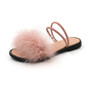 Fur Furry Slide Sweet Feather Flat Beach Women's Sandals Hair Flip Flops Women Home Pulsh Slippers Outside Two Wear Rivet Shoes