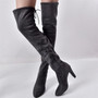 Women's warm boots 2018 autumn and winter new pointed thick with side zipper over the knee boots elastic boots women's shoes
