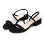 2019 new  Female sandals Low-heeled sandals open-toed suede rough with Ankle Strap Square heel sandals mujer s135-1