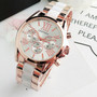 New White Ceramic Watches Women Geneva Quartz Wrist Watch Ladies Stainless Steel Wristwatches Women's Dress Watches Reloj Mujer
